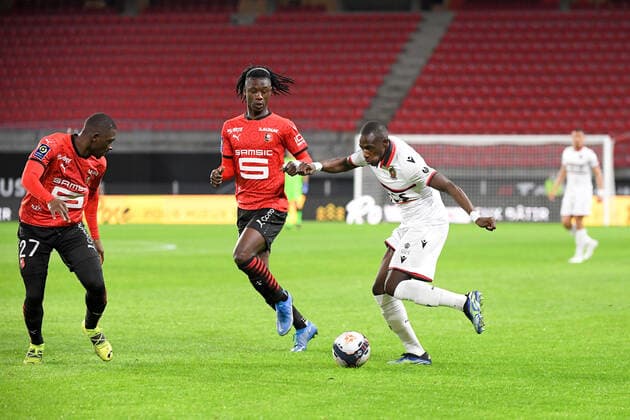 13 HASSANE KAMARA (NICE) - 10 EDUARDO CAMAVINGA (REN) FOOTBALL : Rennes vs Nice - Ligue 1 Uber Eats - 26 02 2021 FEP Panoramic 