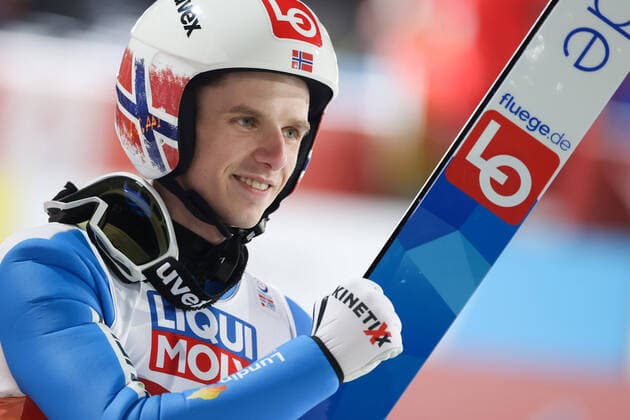 Sport Bilder des Tages NORDIC SKIING - FIS Nordic World Ski Championships Oberstdorf 2021 OBERSTDORF,GERMANY,26.FEB.21 - NORDIC SKIING, Ski jumping, Skispringen, Ski, nordisch - FIS Nordic World Ski Championships, normal hill, training and qualification, men. Image shows Halvor Egner Granerud (NOR). GEPAxpictures xChristianxWalgram