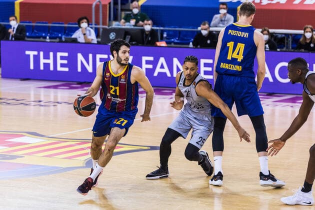 February 26, 2021, Barcelona, Barcelona, Spain: Alex Abrines of FC Barcelona, Barca in action during the Turkish Airlines EuroLeague match between Fc Barcelona and LDLC ASVEL Villeurbanne at Palau Blaugrana on February 26, 2021 in Barcelona, Spain. Barcelona Spain - ZUMAa181 20210226_zaa_a181_065 Copyright: xJavierxBorregox
