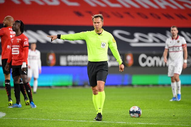 JOHAN HAMEL (ARBITRE) FOOTBALL : Rennes vs Nice - Ligue 1 Uber Eats - 26 02 2021 FEP Panoramic 