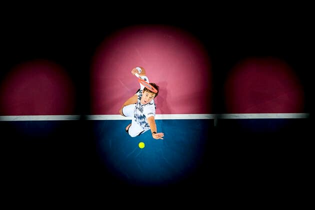 Egor Gerasimov (Blr) TENNIS : Open Sud de France 2021 - Montpellier - 27 02 2021 JBAutissier Panoramic 