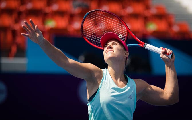 February 27, 2021, DOHA, QATAR: Angelique Kerber of Germany during practice ahead of the 2021 Qatar Total Open WTA, Tennis Damen 500 tournament. DOHA QATAR - ZUMAa181 20210227_zaa_a181_167 Copyright: xRobxPrangex