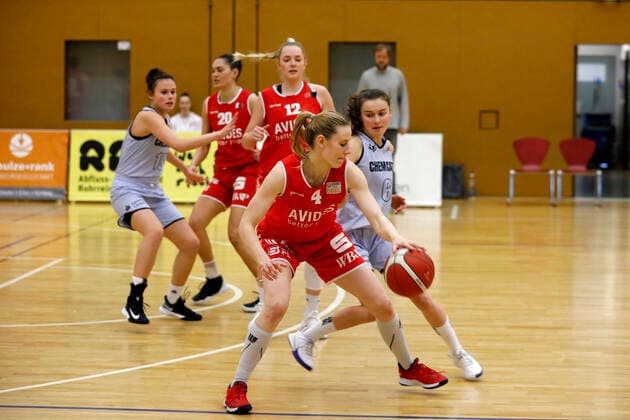27.02.2021, 2. Toyota Damen Basketball Bundesliga Nord, DBBL, Saison 2020 2021, Damen, Chemcats Chemnitz - BG 89 Avides Hurricanes Andrea Baden, BG 89 Avides Hurricanes Chemnitz Sporthalle am Schlossteich Sachsen Germany