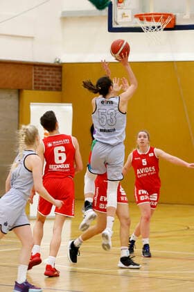 27.02.2021, 2. Toyota Damen Basketball Bundesliga Nord, DBBL, Saison 2020 2021, Damen, Chemcats Chemnitz - BG 89 Avides Hurricanes Tereza KracikovÃ , ChemCats Chemnitz Chemnitz Sporthalle am Schlossteich Sachsen Germany