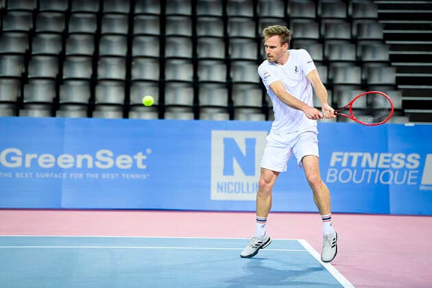 Peter Gojowczyk (Ger) TENNIS : Open Sud de France 2021 - Montpellier - 27 02 2021 JBAutissier Panoramic 