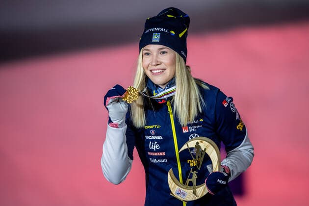 210227 Gold medalist Jonna Sundling of Sweden at the Medal ceremony for the women s cross-country skiing sprint of the FIS Nordic Ski World Championships on February 27, 2021 in Oberstdorf. Photo: Johanna Lundberg BILDBYRAN kod JL JL0084 skidor cross-country skiing langrenn fis nordic world ski championships vm ski-vm skid-vm medaljceremoni medal ceremony 3 bbeng Copyright: JOHANNAxLUNDBERG BB210227JL144