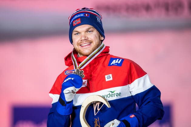 210227 Bronze medalist Havard Solas Taugbol of Norway at the Medal ceremony for the men?s cross-country skiing sprint of the FIS Nordic Ski World Championships on February 27, 2021 in Oberstdorf. Photo: Johanna Lundberg BILDBYRAN kod JL JL0084 skidor cross-country skiing langrenn fis nordic world ski championships vm ski-vm skid-vm medaljceremoni medal ceremony 3 bbeng Copyright: JOHANNAxLUNDBERG BB210227JL146