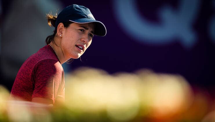 February 27, 2021, DOHA, QATAR: Garbine Muguruza of Spain during practice ahead of the 2021 Qatar Total Open WTA, Tennis Damen 500 tournament. DOHA QATAR - ZUMAa181 20210227_zaa_a181_332 Copyright: xRobxPrangex