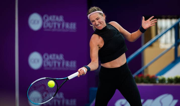 February 27, 2021, DOHA, QATAR: Victoria Azarenka of Belarus during practice ahead of the 2021 Qatar Total Open WTA, Tennis Damen 500 tournament. DOHA QATAR - ZUMAa181 20210227_zaa_a181_337 Copyright: xRobxPrangex