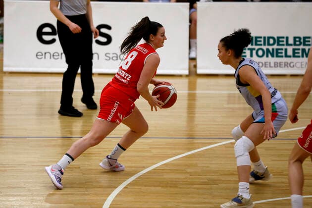27.02.2021, 2. Toyota Damen Basketball Bundesliga Nord, DBBL, Saison 2020 2021, Damen, Chemcats Chemnitz - BG 89 Avides Hurricanes Pia Mankertz, BG 89 Avides Hurricanes Chemnitz Sporthalle am Schlossteich Sachsen Germany