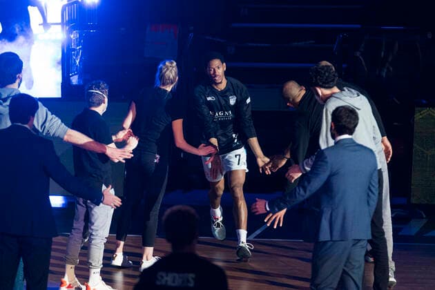 easyCredit Basketball Bundesliga, Hamburg, 28.02.2021 easyCredit Basketball Bundesliga, Hamburg Towers vs. MHP Riesen Ludwigsburg, Spielervorstellung Kameron Taylor ( 7 Hamburg Towers) Copyright: xBEAUTIFULxSPORTS Mohwinkelx