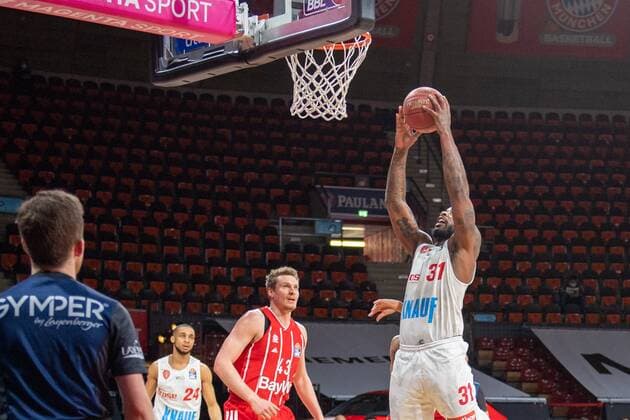Murphy Hollowaay 31 (s.Oliver Wuerzburg), FC Bayern Basketball vs. s.Oliver Wuerzburg, BBL, 28.02.2021 Muenchen Bayern Deutschland