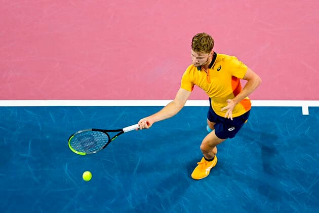 David Goffin (Bel) TENNIS : Open Sud de France 2021 - Finale Simple messieurs - Montpellier - 28 02 2021 JBAutissier Panoramic 