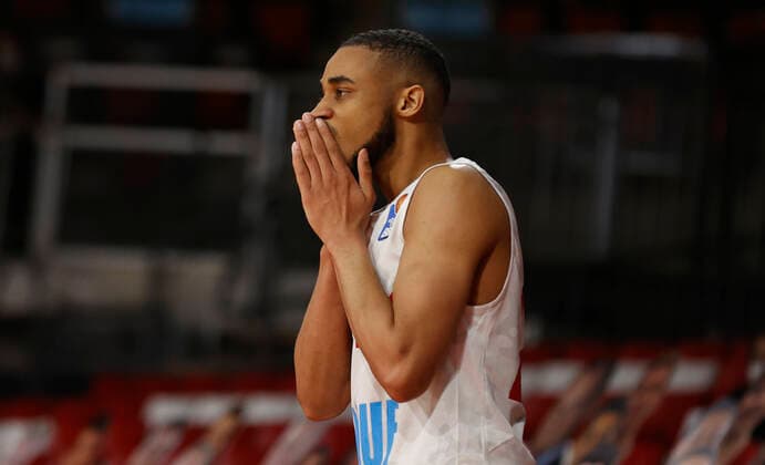 28.02.2021, Basketball, BBL 2020 2021, 21. Spieltag, FC Bayern Muenchen - s.Oliver Wuerzburg, GER, Muenchen, Audi Dome, Bild: Cameron Hunt (s.Oliver Wuerzburg) Copyright: HMBxMedia xHeikoxBecker