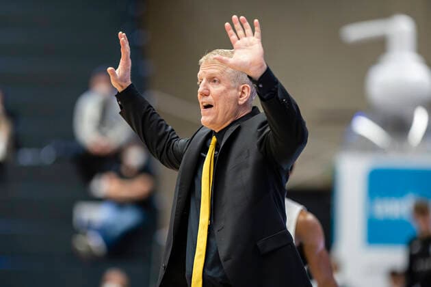 Head Coach John Patrick (MHP) Basketball Bundesliga, easyCredit BBL, Saison 2020 2021, 21. Spieltag 28.02.21, Hamburg-Wilhelmsburg, Hamburg Towers vs. MHP Riesen Ludwigsburg Â