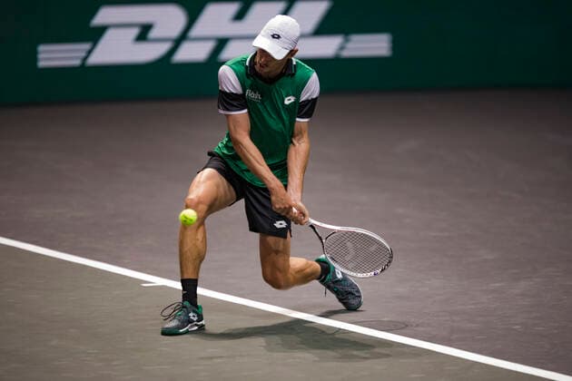 Rotterdam, The Netherlands, 2 march 2021, ABNAMRO World Tennis Tournament, Ahoy, First round match: Alex De Minaur (AUS). XhenkkosterX  Copyright: xHenkxKosterx