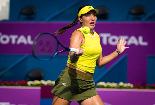 March 2, 2021, DOHA, QATAR: Jessica Pegula of the United States in action during her first round match at the 2021 Qatar Total Open WTA, Tennis Damen 500 tournament against Qiang Wang of China DOHA QATAR - ZUMAa181 20210302_zaa_a181_011 Copyright: xRobxPrangex