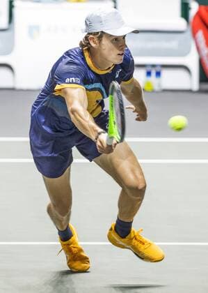 ROTTERDAM - Alex de Minaur (AUS) in action against John Millman (AUS) on the second day of the ABN AMRO World Tennis Tournament in Rotterdam, The Netherlands, 02 March 2021. The ATP, Tennis Herren tournament in Ahoy takes place without an audience due to the corona pandemic. ANP KOEN SUYK xVIxANPxSportx xxANPxIVx