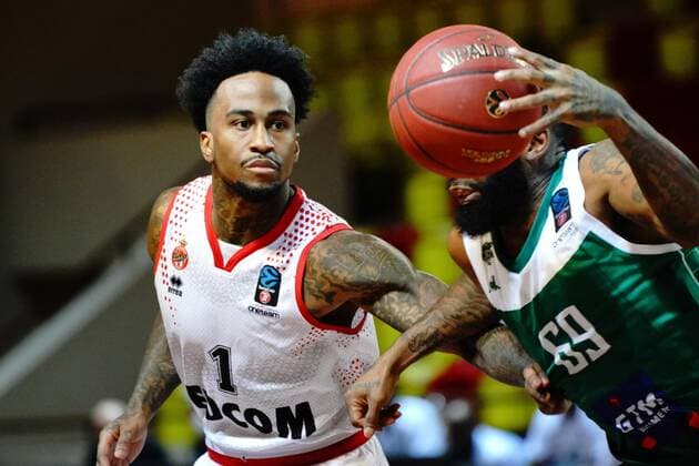 Dee Bost (AS Monaco) BASKETBALL : Monaco vs Nanterre 92 - Eurocup - Monaco - 02 03 2021 NorbertScanella PanoramiC 