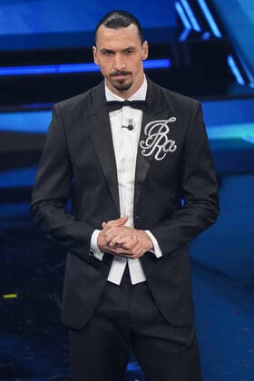 210302 Zlatan Ibrahimovic attends the Sanremo Music Festival 2021 on March 3, 2021 in Sanremo. Photo: Image Photo Bildbyran fotboll football soccer serie a milan zlatan ibrahimovic San remo Sanremo festivalen Copyright: IMAGExPHOTO BB210302BB585