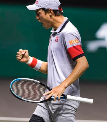 Rotterdam, The Netherlands, 3 march 2021, ABNAMRO World Tennis Tournament, Ahoy, First round singles: Kei Nishikori (JPN) Alex De Minaur (AUS). Photo: henkkoster  Copyright: xHenkxKosterx