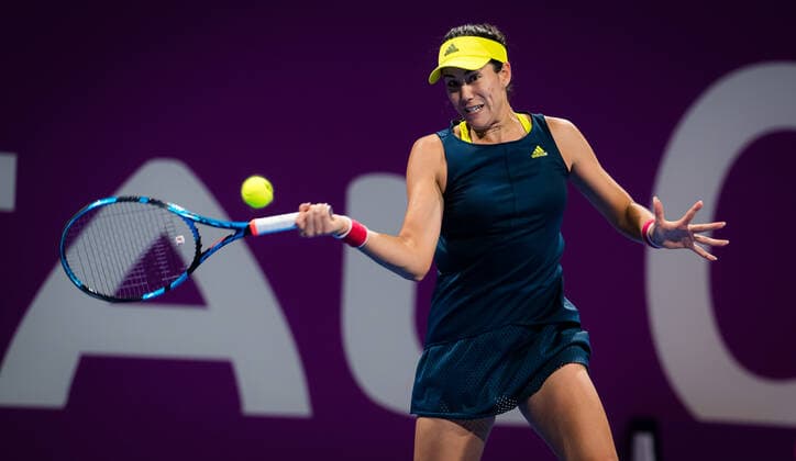 March 3, 2021, DOHA, QATAR: Garbine Muguruza of Spain in action during her second-round match at the 2021 Qatar Total Open WTA, Tennis Damen 500 tournament against Aryna Sabalenka of Belarus DOHA QATAR - ZUMAa181 20210303_zaa_a181_119 Copyright: xRobxPrangex