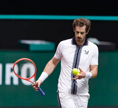 Rotterdam, The Netherlands, 3 march 2021, ABNAMRO World Tennis Tournament, Ahoy, Second round match: Andy Murray (GBR). Photo: .tennisimages.com henkkoster  Copyright: xHenkxKosterx
