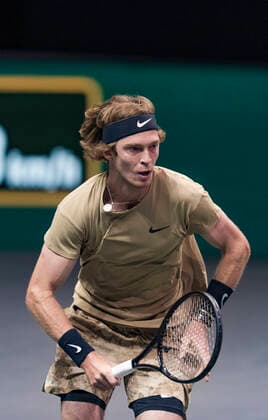 Rotterdam, The Netherlands, 3 march 2021, ABNAMRO World Tennis Tournament, Ahoy, Second round match: Andrey Rublev (RUS). Photo: .tennisimages.com henkkoster  Copyright: xHenkxKosterx