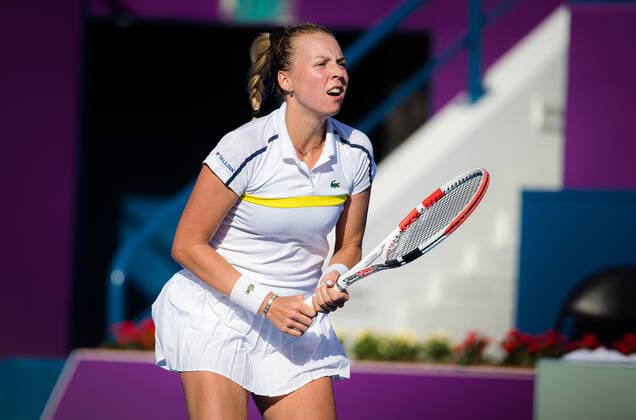 March 4, 2021, DOHA, QATAR: Anett Kontaveit of Estonia in action during the second round at the 2021 Qatar Total Open WTA, Tennis Damen 500 tournament against Petra Kvitova of the Czech Republic DOHA QATAR - ZUMAa181 20210304_zaa_a181_040 Copyright: xRobxPrangex