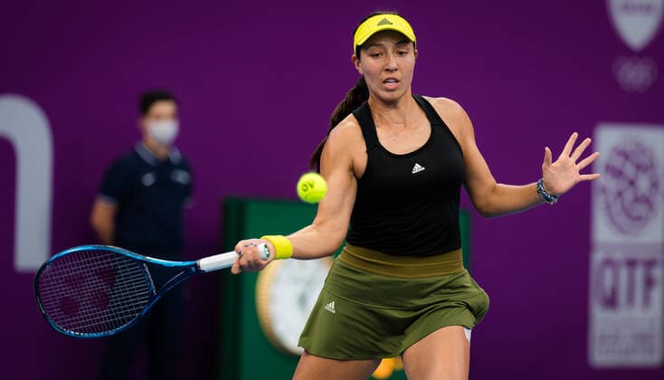 March 4, 2021, DOHA, QATAR: Jessica Pegula of the United States in action during the quarter-finals of the 2021 Qatar Total Open WTA, Tennis Damen 500 tournament against Karolina Pliskova of the Czech Republic DOHA QATAR - ZUMAa181 20210304_zaa_a181_057 Copyright: xRobxPrangex