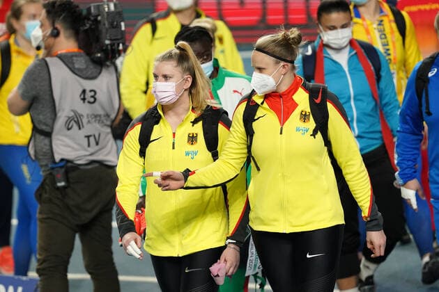 Torun Polen, Athletics, Leichtathletik, European athletics indoor Championships 2021, Leichtathletik-Europa-Hallenmeisterschaften 2021, Hallen EM 2021, 05.03.-07.03.2021, Kugelstossen Frauen Qualifikation, Katharina Maisch, Sara Gambeta Deutschland