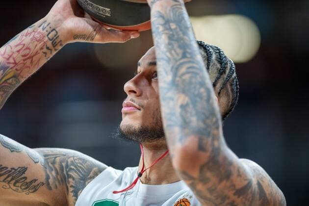 Zach Auguste 8 (Panathinaikos Athen), during warmup, FC Bayern Basketball vs. Panathinaikos Athen, EuroLeague, 04.03.2021 Muenchen Bayern Deutschland