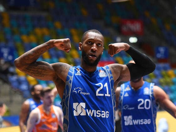 04.03.2021, xhbx, Basketball BBL Bundesliga, Frankfurt Skyliners - Rasta Vechta emspor, v.l. Kamari Murphy (Fraport Skyliners Frankfurt) (DFL DFB REGULATIONS PROHIBIT ANY USE OF PHOTOGRAPHS as IMAGE SEQUENCES and or QUASI-VIDEO) Frankfurt am Main