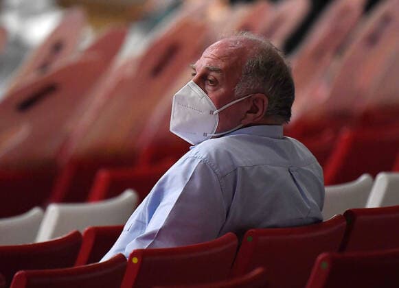 04.03.2021, xemx, Basketball BBL Bundesliga, FC Bayern Muenchen Basketball - Panathinaikos Athen emspor, v.l. Uli Hoeness (FC Bayern Muenchen) Muenchen