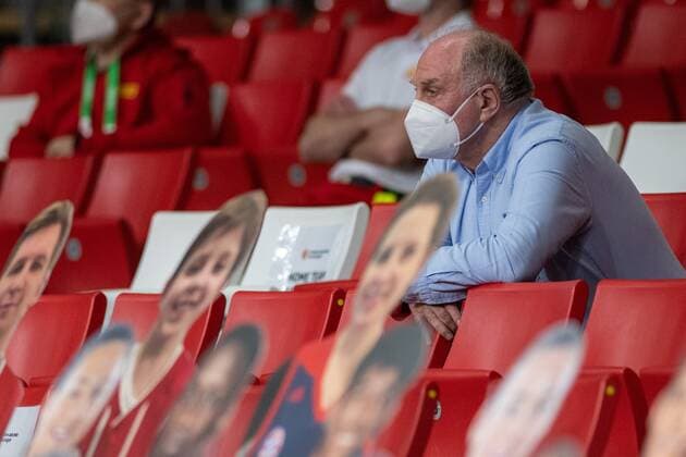 Ehrenpräsident Uli Hoeness (FC Bayern) , FC Bayern Basketball vs. Panathinaikos Athen, EuroLeague, 04.03.2021 Muenchen Bayern Deutschland