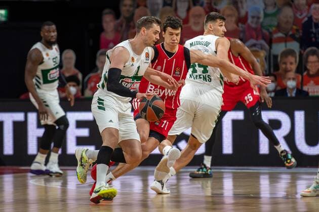 M. Hezonja 11 (Panathinaikos Athen), Vladimir Lucic 11 (FC Bayern), FC Bayern Basketball vs. Panathinaikos Athen, EuroLeague, 04.03.2021 Muenchen Bayern Deutschland
