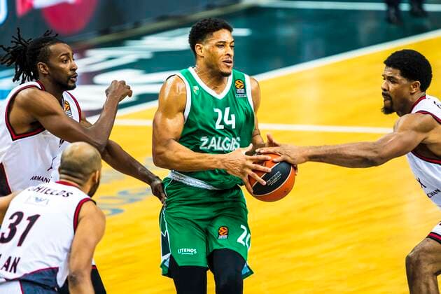 Kaunas Lithuania 2021-03-05 Basketball team Zalgiris Kaunas plays vs AX Armani Exchange Milan Euroleague game at Zalgiris arena. Kaunas Lithuania KKF20210305_3384  Copyright: xKarolisxKavolelisx Euroleague basketball