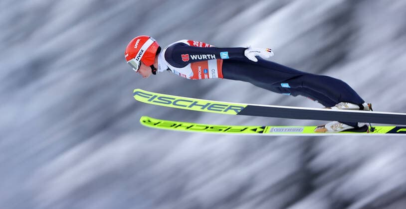 NORDIC SKIING - FIS Nordic World Ski Championships Oberstdorf 2021 OBERSTDORF,GERMANY,06.MAR.21 - NORDIC SKIING, NORDIC COMBINED, Ski jumping, Skispringen, Ski, nordisch - FIS Nordic World Ski Championships, team sprint, large hill, training, men. Image shows Eric Frenzel (GER). GEPAxpictures xThomasxBachun
