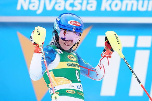 Bilder des Jahres 2021, Sport 03 März Sport Themen der Woche KW09 Sport Bilder des Tages ALPINE SKIING - FIS WC Jasna JASNA,SLOVAKIA,06.MAR.21 - ALPINE SKIING - FIS World Cup, slalom, ladies. Image shows the rejoicing of Mikaela Shiffrin (USA). GEPAxpictures xJohannesxFriedl