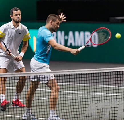 Rotterdam, The Netherlands, 6 march 2021, ABNAMRO World Tennis Tournament, Ahoy, Semi final doubles: Nikola Mektic (CRO) Mate Pavic (CRO). Photo: .tennisimages.com henkkoster  Copyright: xHenkxKosterx