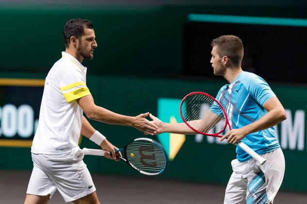 Rotterdam, The Netherlands, 6 march 2021, ABNAMRO World Tennis Tournament, Ahoy, Semi final doubles: Nikola Mektic (CRO) Mate Pavic (CRO). Photo: .tennisimages.com henkkoster  Copyright: xHenkxKosterx