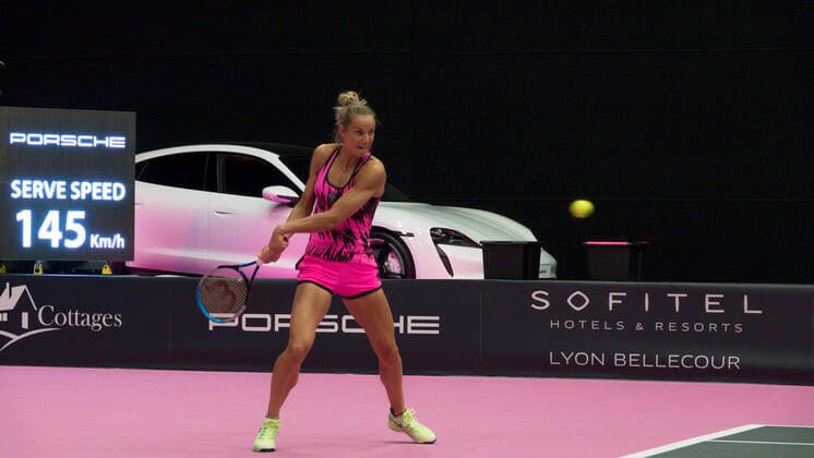 Tennis, WTA-Turnier in Lyon Arantxa RUS (NED) TENNIS : Open 6eme Sens - Palais des sports Lyon - 07 03 2021 SandrineTHESILLAT Panoramic 