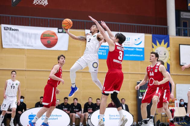 2. Basketball Bundesliga ProB ART Giants Duesseldorf gegen RheinStars Koeln, 07.03.2021 Dennis Mavin ( 2 ART Giants Duesseldorf); 2. Basketball Bundesliga ProB ART Giants Duesseldorf gegen RheinStars Koeln am 07.03.2021, Duesseldorf. Copyright: xBEAUTIFULxSPORTS KennyxBeelex