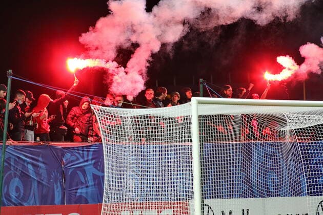 Illustration Supporters Ajacciens (GFCA) vs (LOSC) FOOTBALL : GFC Ajaccio vs Lille - Coupe de France - 16es de finale - 07 03 2021 GerardPierlovisi Panoramic 