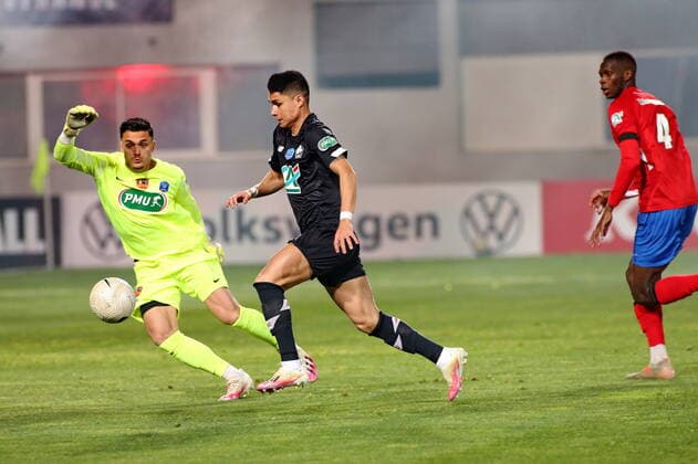 (GFCA) vs Luiz ARAUJO (LOSC) FOOTBALL : GFC Ajaccio vs Lille - Coupe de France - 16es de finale - 07 03 2021 GerardPierlovisi Panoramic 