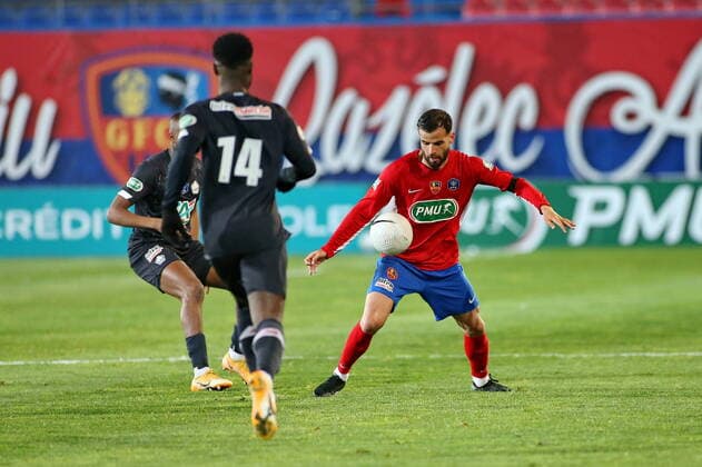 Lucas Daury (GFCA) vs (LOSC) FOOTBALL : GFC Ajaccio vs Lille - Coupe de France - 16es de finale - 07 03 2021 GerardPierlovisi Panoramic 