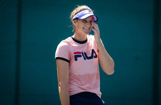 March 8, 2021, DUBAI, UNITED ARAB EMIRATES: Karolina Pliskova of the Czech Republic during practice at the 2021 Dubai Duty Free Tennis Championships WTA, Tennis Damen 1000 tournament DUBAI UNITED ARAB EMIRATES - ZUMAa181 20210308_zaa_a181_045 Copyright: xRobxPrangex