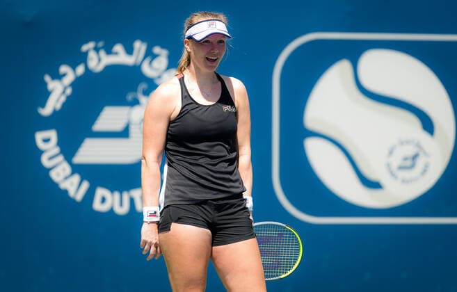 March 8, 2021, DUBAI, UNITED ARAB EMIRATES: Kiki Bertens of the Netherlands during a video shoot at the 2021 Dubai Duty Free Tennis Championships WTA, Tennis Damen 1000 tournament DUBAI UNITED ARAB EMIRATES - ZUMAa181 20210308_zaa_a181_055 Copyright: xRobxPrangex