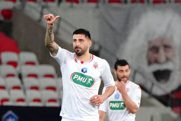 joie - Guillermo Maripan (AS monaco) FOOTBALL : OGC Nice vs AS Monaco - 16 eme de finale de coupe de France - Nice - 08 03 2021 NorbertScanella PanoramiC 
