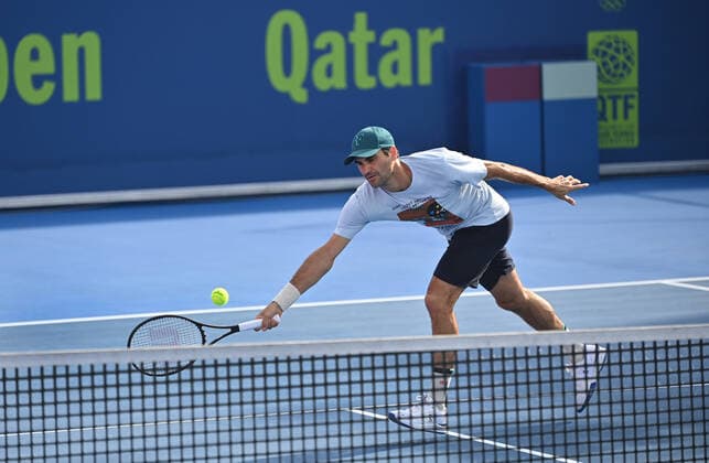 Tennis, ATP-Turnier in Doha, Roger Federer Qatar Exxon Mobil Open 2021 Roger Federer , Switzerland